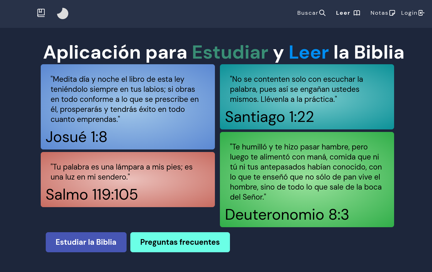 Captura de pantalla del proyecto BibleApp